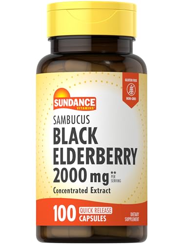 Sundance Sambucus Black Elderberry Capsules 2000mg 100ct