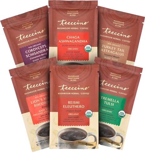 Teeccino Mushroom Adaptogen Coffee Sampler Pack