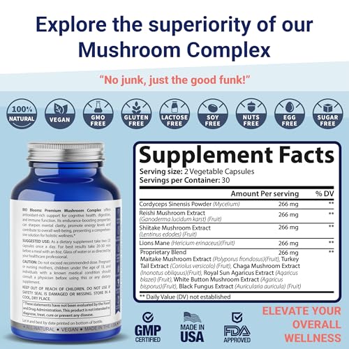 Premium Mushroom Complex Capsules for Immune Support