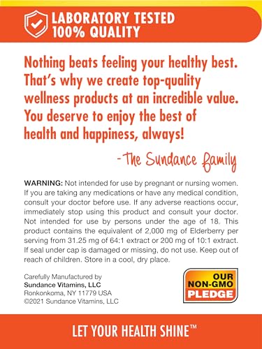 Sundance Sambucus Black Elderberry Capsules 2000mg 100ct