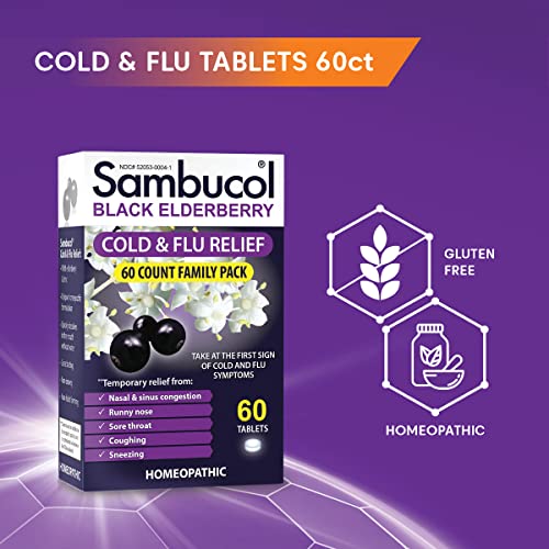 Sambucol Cold & Flu Relief Tablets - 60 Count