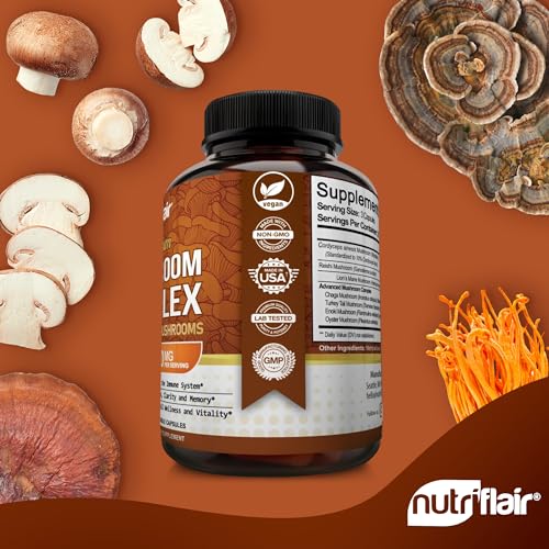 NutriFlair 10 Mushroom Nootropic Complex Capsules