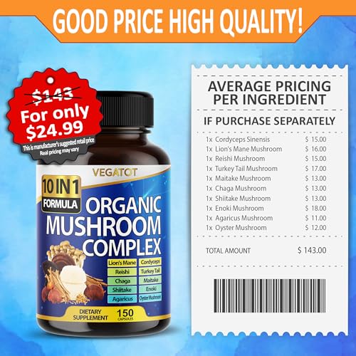 High Strength 10-in-1 Mushroom Supplement for Focus