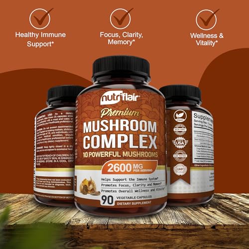 NutriFlair 10 Mushroom Nootropic Complex Capsules