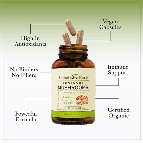 Organic Mushroom Blend Supplement Capsules - 60 Count