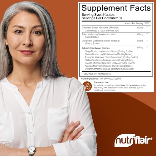NutriFlair 10 Mushroom Nootropic Complex Capsules