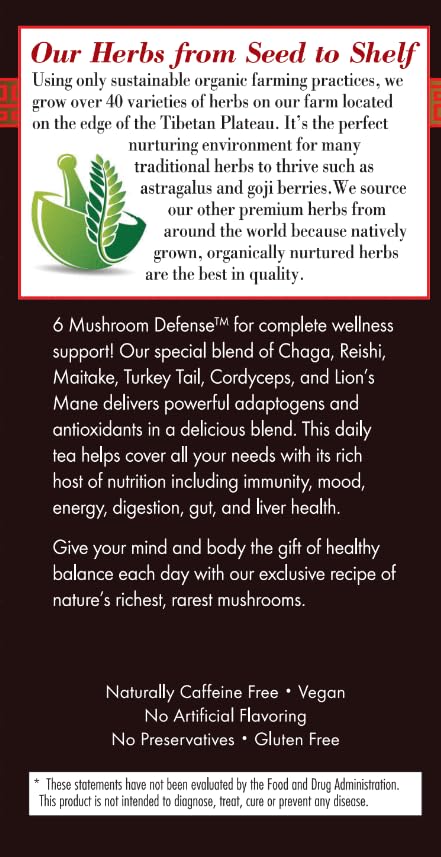 Caffeine-Free 6 Mushroom Defense Herbal Tea Bags