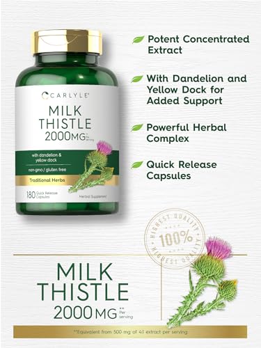 Carlyle Milk Thistle 2000mg with Dandelion Capsules
