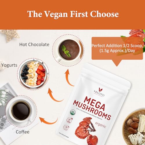 Organic Mega Mushroom Powder Blend, 10 in 1