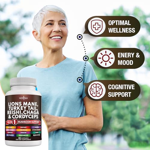 New Age 20-in-1 Mushroom Supplement, 120 Count