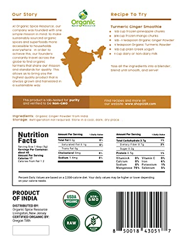 Organic Ginger Powder - 8 oz | Non-GMO & Raw