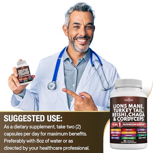 New Age 20-in-1 Mushroom Supplement, 120 Count