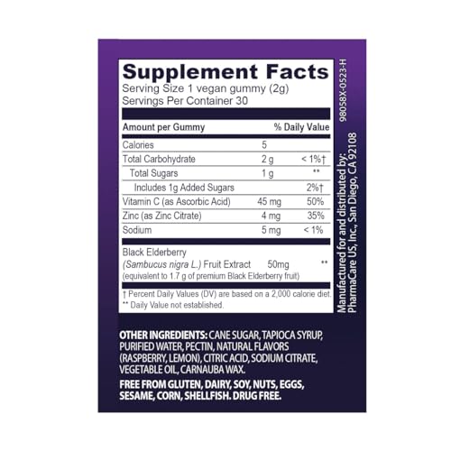Sambucol Black Elderberry Gummies with Zinc & Vitamin C