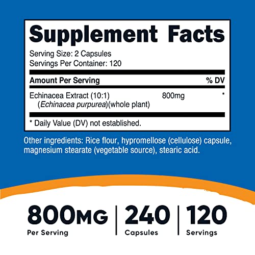 Nutricost Echinacea 800mg - 240 Vegetarian Capsules