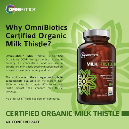 Organic Milk Thistle Capsules 1500mg for Liver Health