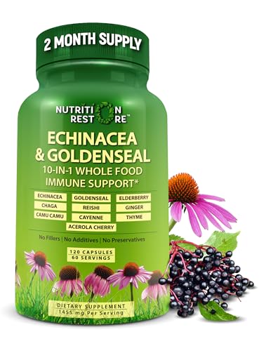 Echinacea Goldenseal Immune Support Capsules - 1455mg