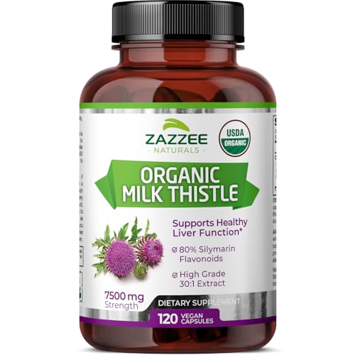 Zazzee Organic Milk Thistle Extract 7500 mg