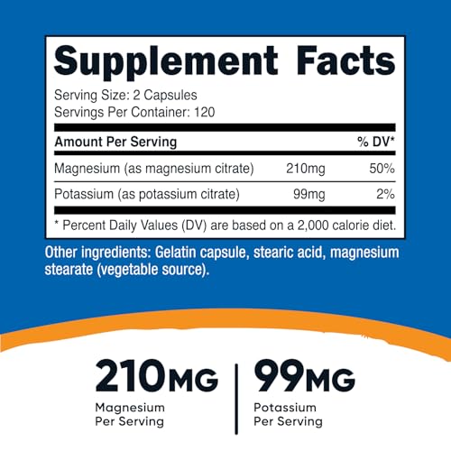 Nutricost Potassium & Magnesium Citrates - 240 Capsules