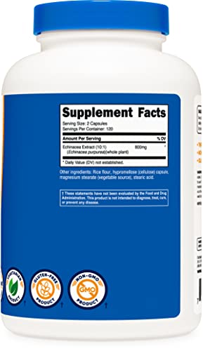 Nutricost Echinacea 800mg - 240 Vegetarian Capsules