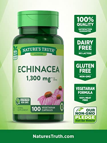 Echinacea Extract Capsules 1300mg - 100 Count