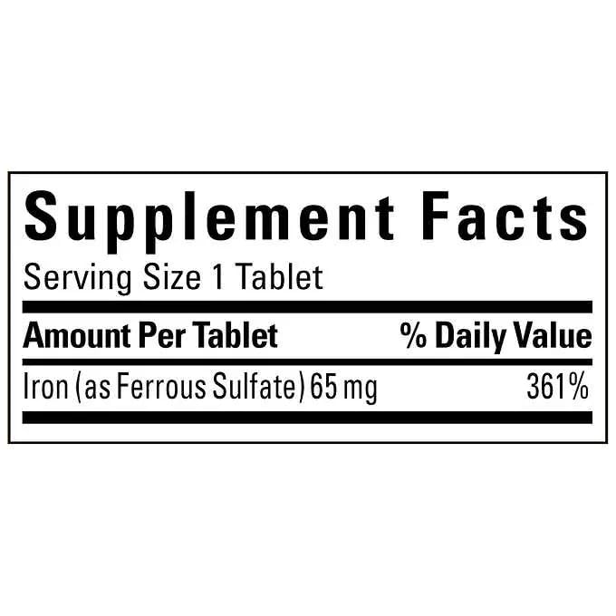 Nature Made 65 mg Iron Tablets for Blood Health