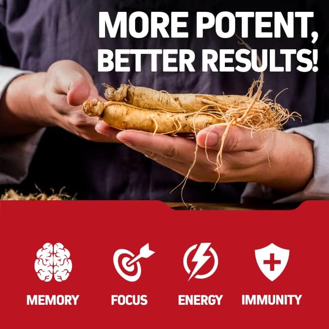 Korean Red Panax Ginseng 1500mg - Energy & Focus
