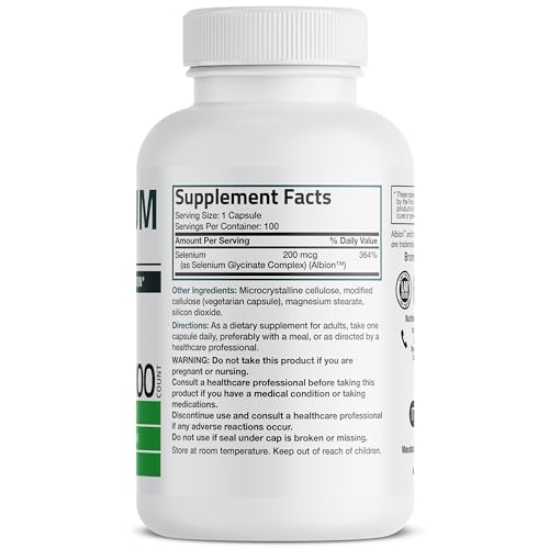 Bronson Selenium 200 mcg - Essential Trace Mineral Capsules