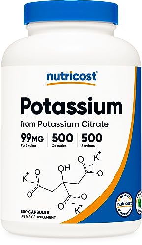 Potassium Citrate 99mg - 500 Capsules by Nutricost