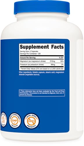 Nutricost Potassium & Magnesium Citrates - 240 Capsules
