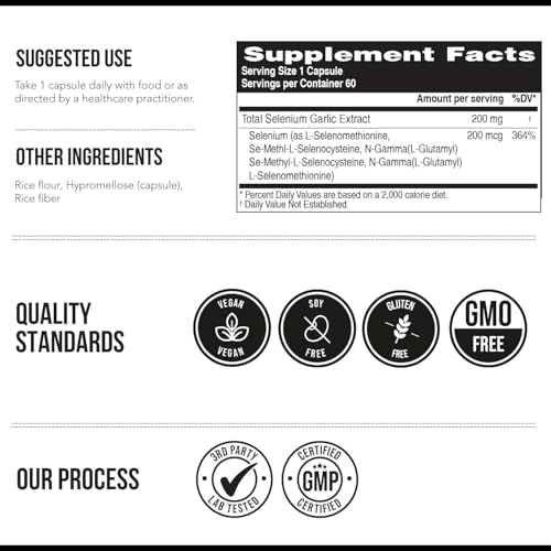 Plant-Based Total Selenium 200 mcg - 60 Capsules