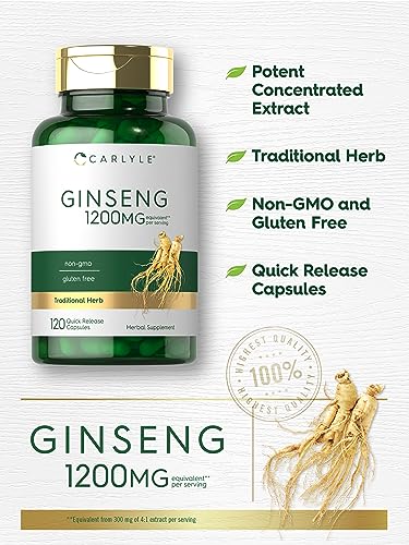 Carlyle Ginseng 120 Capsules - 1200mg Non-GMO