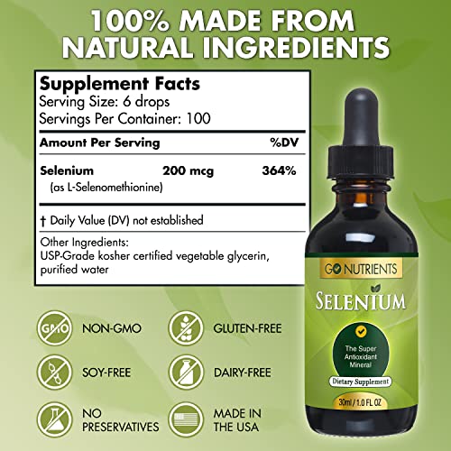 Selenium 200 mcg Yeast-Free Liquid Drops 1 oz