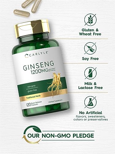 Carlyle Ginseng 120 Capsules - 1200mg Non-GMO