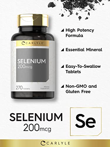 Carlyle Vegetarian Selenium Supplement 200mcg Tablets