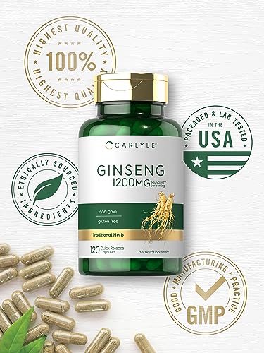 Carlyle Ginseng 120 Capsules - 1200mg Non-GMO