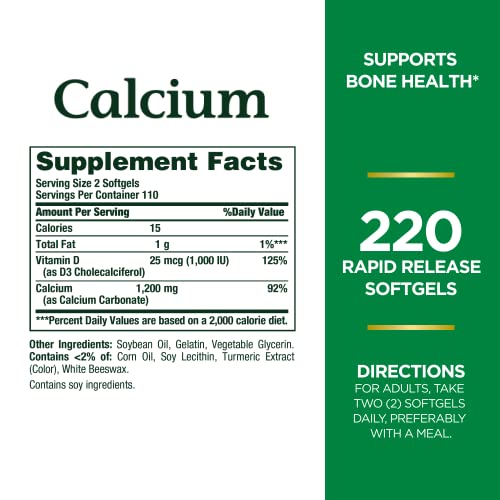 Calcium 1200 mg with Vitamin D3 Softgels