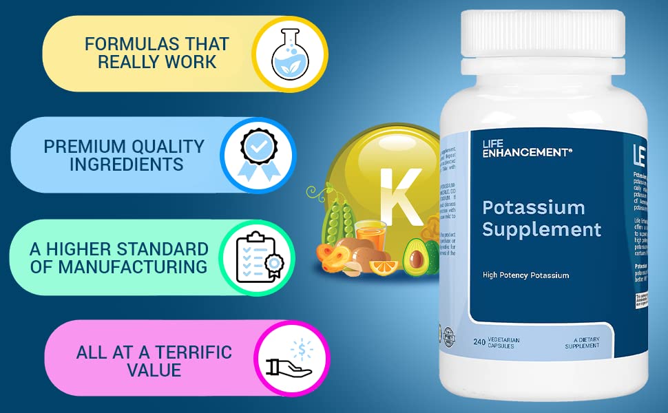 Potassium Supplement - 1020 mg, 120 Servings