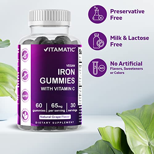 Vitamatic Iron Gummies with Vitamin C - 60 Count