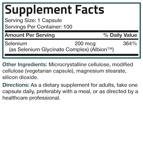 Bronson Selenium 200 mcg - Essential Trace Mineral Capsules