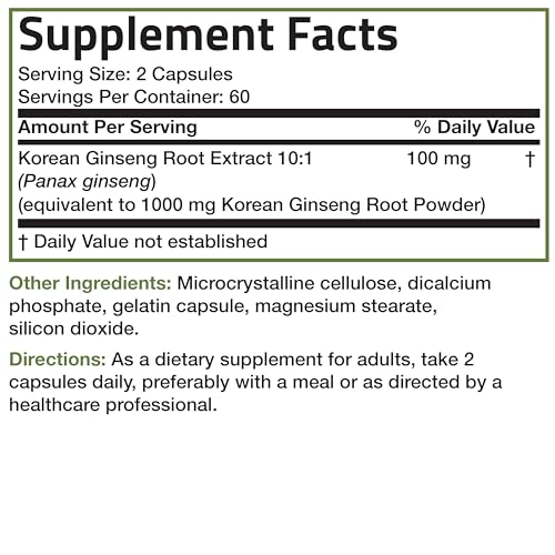 Bronson Korean Panax Ginseng for Energy & Vitality