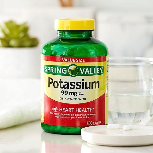 Potassium Caplets Supplement, 500 Count, 99 Mg