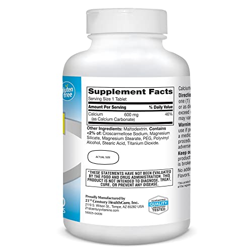 600 mg Calcium Tablets, 400 Count Supplement