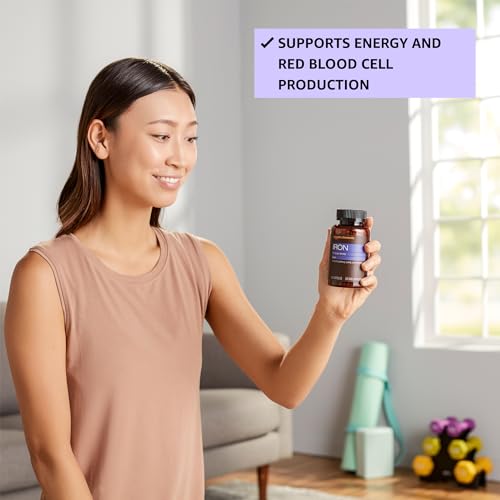 Vegan Iron 18mg Capsules for Blood Support, 195 Count