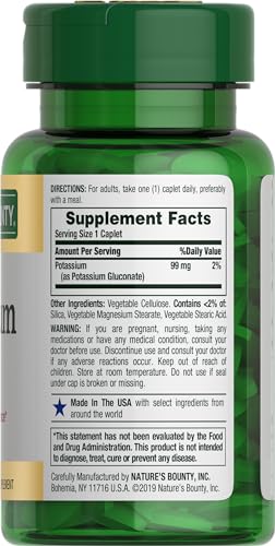 Nature's Bounty Potassium 99 mg Dietary Supplement