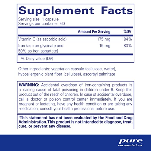 Pure Encapsulations Iron-C: Iron and Vitamin C Support