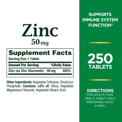 Zinc 50mg Immune Support & Skin Health Caplets