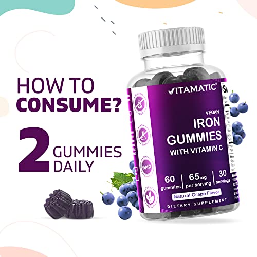 Vitamatic Iron Gummies with Vitamin C - 60 Count
