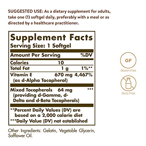 Solgar Vitamin E 670 mg, 100 Softgels