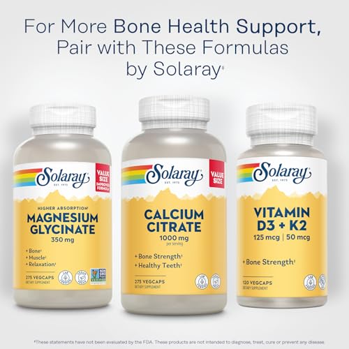 Solaray Calcium Citrate 1000mg VegCaps for Bone Health