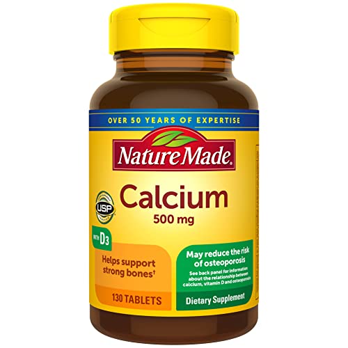 Nature Made Calcium 500mg with Vitamin D3, 130 Tablets